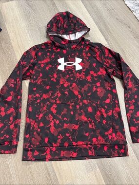 Under Armour Black and Red Camo Pullover Hoodie